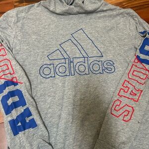 Adidas Heather Gray Hoodie - lightweight- Boys